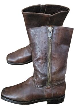 Frye Heath Zipper Leather Moto Boots